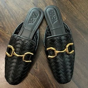 Zara mule with gold hardware